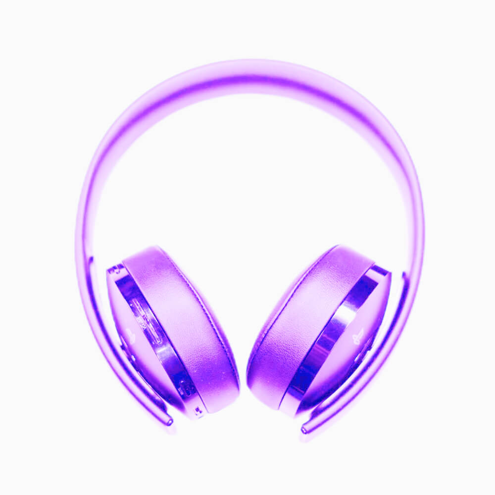 Violetinės ausinės TWS