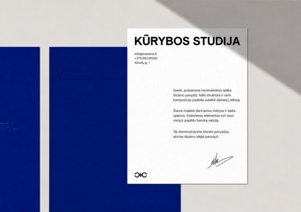 A4 minimalistinis blankas – lietuviškas dizaino pavyzdys