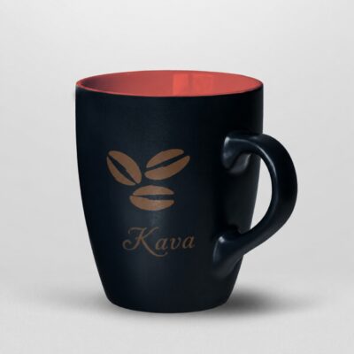 Puodelis „Kava“ raudonu vidumi