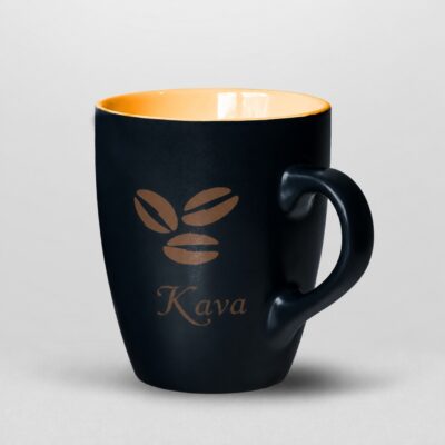 Puodelis „Kava“ geltonu vidumi