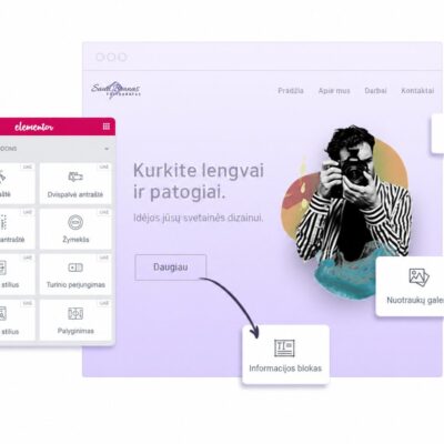 Elementor papildinių rinkinys – lietuviškas dizaino pavyzdys