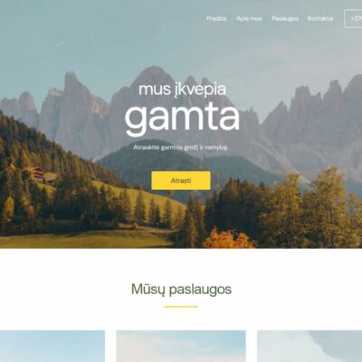Gamtos svetainės dizainas – lietuviškas dizaino pavyzdys