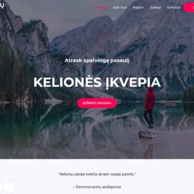 Kelionių svetainės dizainas – lietuviškas dizaino pavyzdys