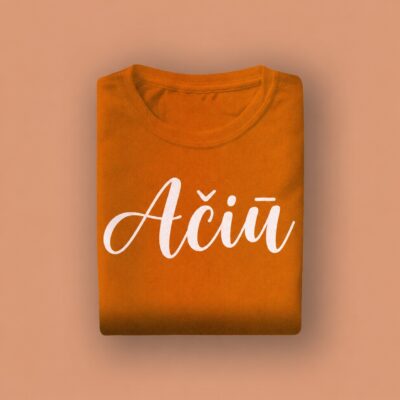 Oranžiniai marškinėliai „Ačiū“